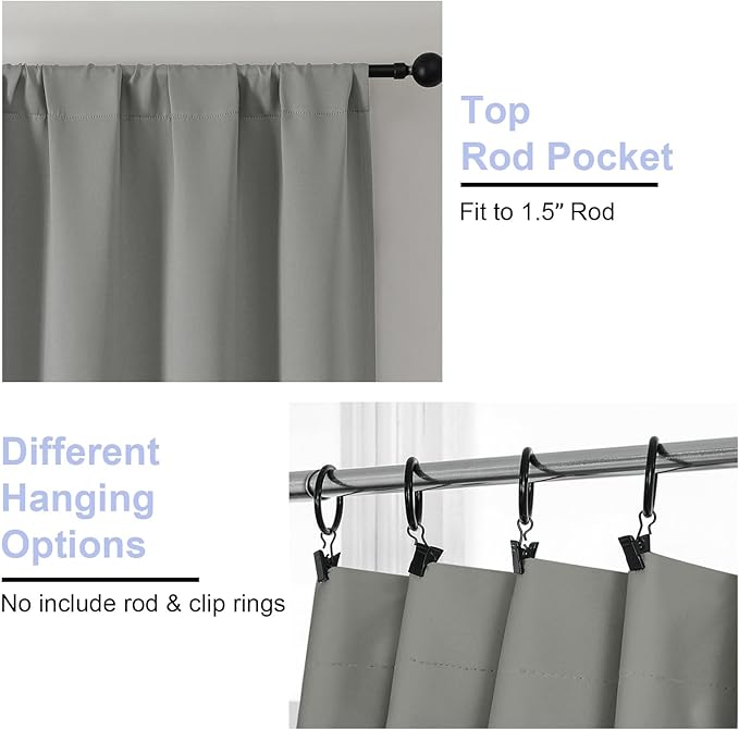 Simplebrand Ava Light Grey Blackout Curtains - Image 4