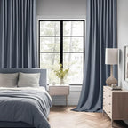 MIULEE Stone Blue Back Tab Blackout Curtains 102 Inch Long 2 Panels Set - Image 2
