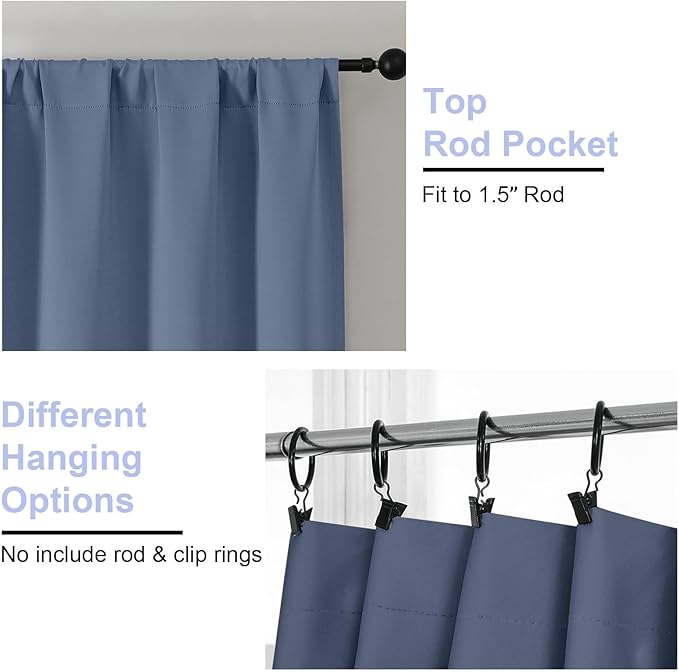 Simplebrand Denim Blackout Curtains - Image 4