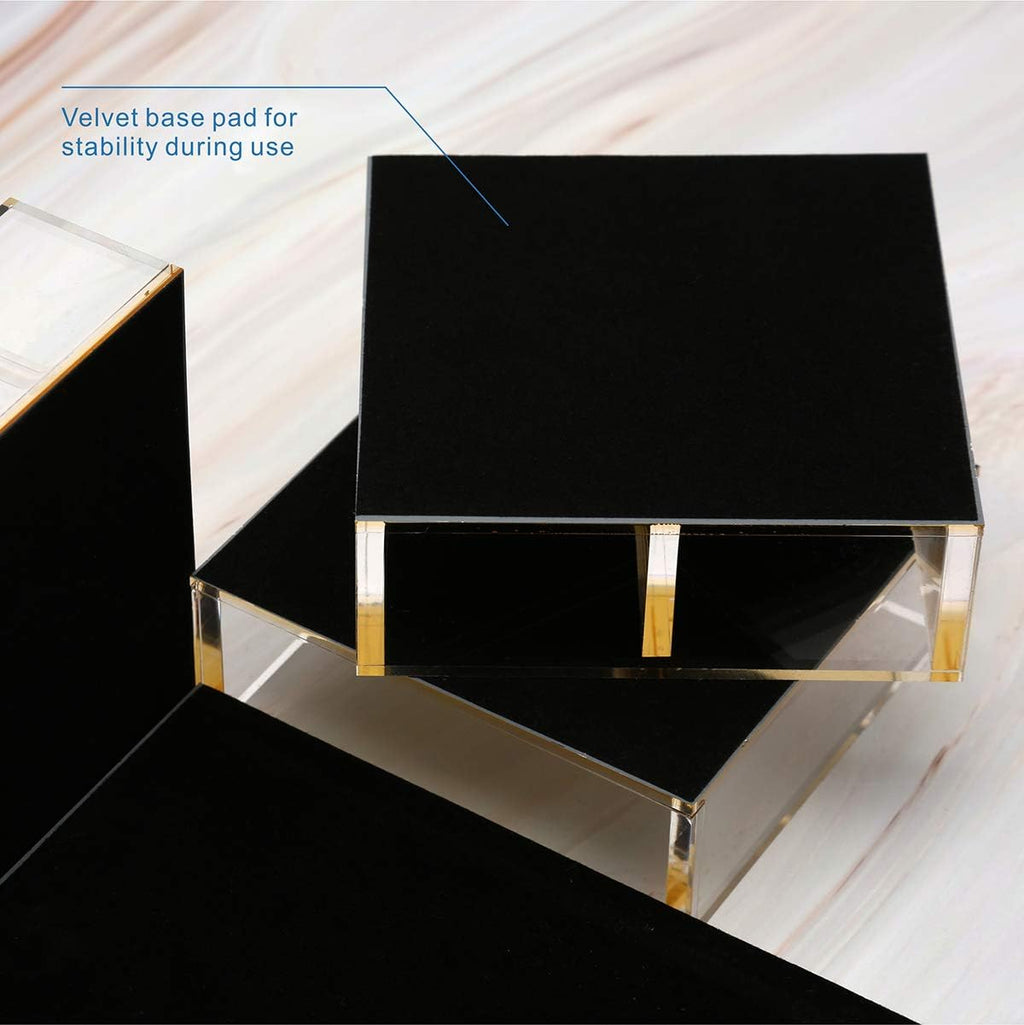 Acrylic Desk Organizer 4-Piece Desk Kit + Free Complimentary Acrylic Ruler, Desktop Organization for Office or Home (Gold)
