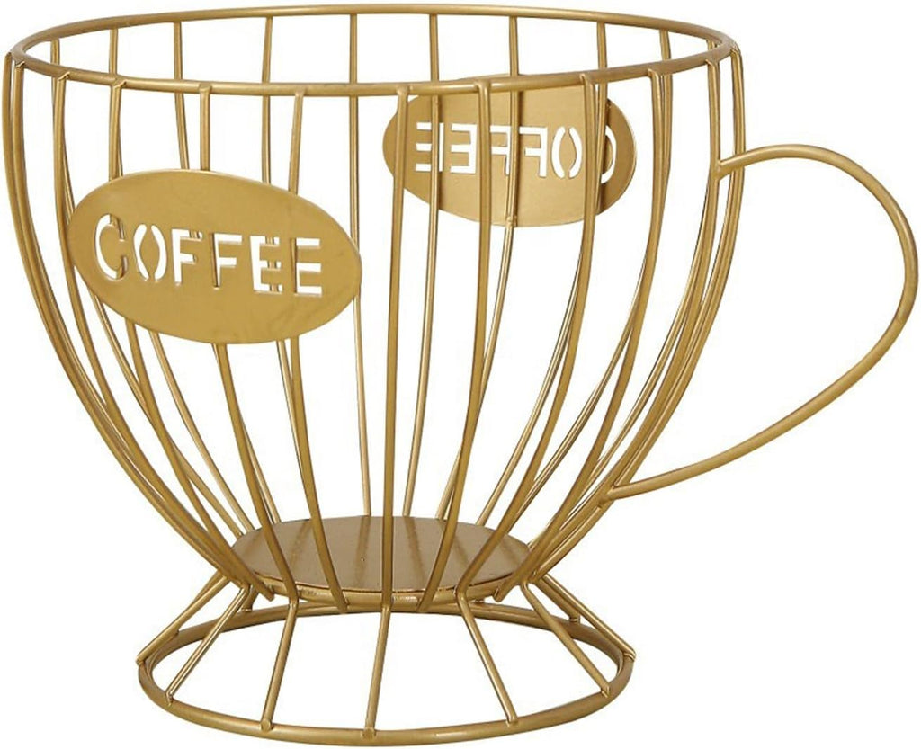 Coffee Pod Holder,Large K Cup & Capsule Storage Organizer, Tea Cup Coffee Capsule Basket, Metal Coffee Bar Organizer for Kcup Kitchen Dinning Room Office Home Cafe Hotel (Black)