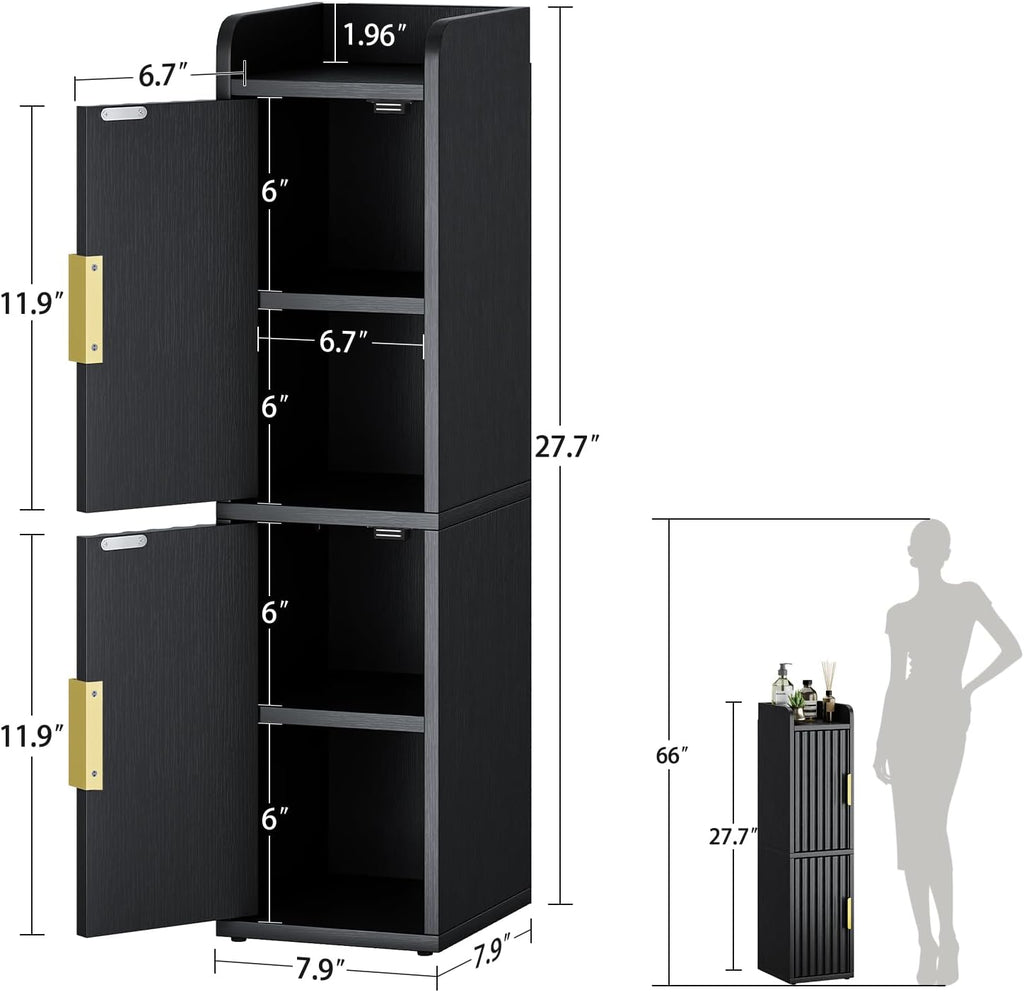 Yoobure Fluted Small Bathroom Storage Cabinet, Narrow Toilet Paper Cabinets