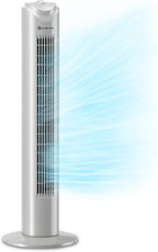 COMFORT ZONE 32" Oscillating Tower Fan with Bladeless Design - Gray
