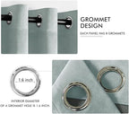 MIULEE Velvet Curtains Misty Blue Elegant Grommet Thermal Insulated Soundproof - Image 2