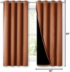 NICETOWN Burnt Orange 100% Blackout Lined Curtains, 2 Thick Layers Completely - Image 9