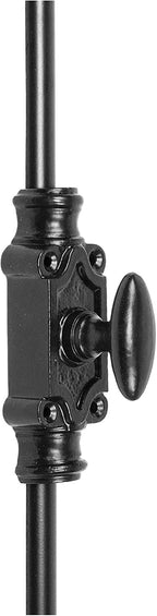 A29 Hardware 2 Feet Oval Style Iron Cremone Bolt for Cabinets, Black Powder Coat Finish