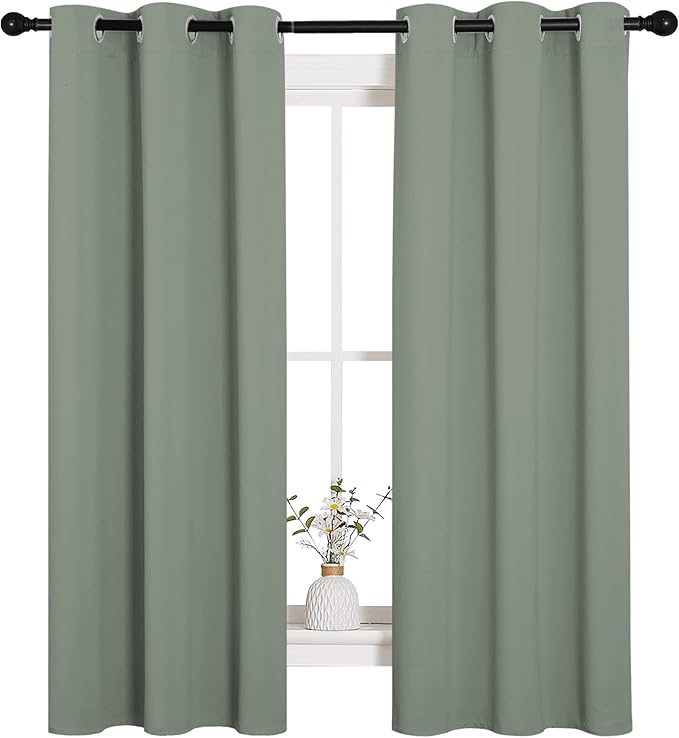 NICETOWN Bedroom Curtain Panels Blackout Draperies, Thermal Insulated Solid - Image 2