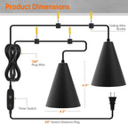 Hanging Grow Light for Indoor Plants, Two Head One-Cord 50W