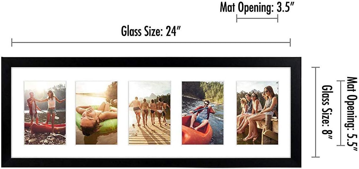 Americanflat 4x6 Collage Picture Frame - Fits 5 - Engineered Wood - Black