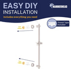 HammerHead Metal Shower Slide Bar Universal Adjustable Height, 27.5 Inch
