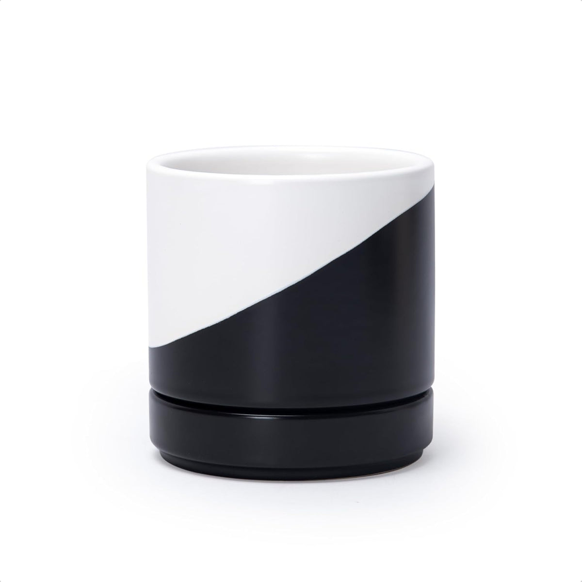 D'vine Dev 4.7 Inch Ceramic Planter Pot, White, 94-O-B-1