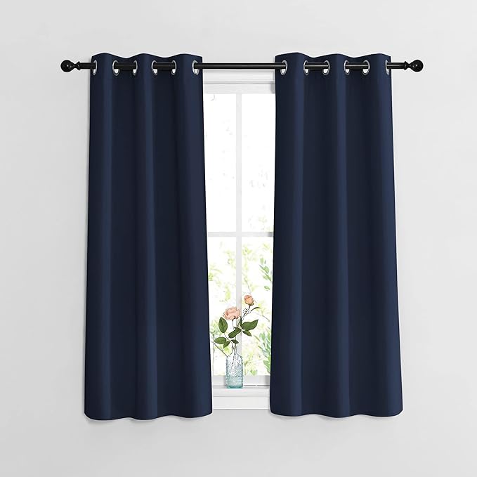 NICETOWN Blackout Navy Curtains & Drapes 48 inch Long by NICETOWN