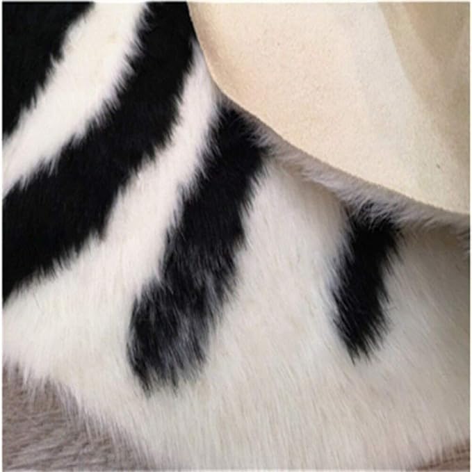 Zebra Print Rug Faux Animal Cowhide Skin Area Rug Leather Carpet Mat Small Size - Image 7
