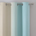 Estelar Textiler Aqua and Beige Blackout Curtains & Drapes - Image 4