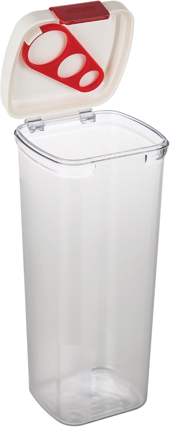 Progressive PrepSolutions Sugar Keeper – Airtight Storage Container for Keeping Sugar Fresh, BPA-Free, 4 lb Capacity, Easy Pour Design, White/red