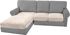 H.VERSAILTEX Velvet Stretch Sectional Couch Covers 3 Pieces Sofa Seat Cushion by HVERSAILTEX