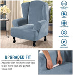 H.VERSAILTEX Wingback Chair Covers Velvet Plush Wing Chair Slipcover 1 Piece - Image 4