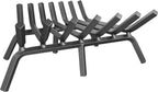 Mr IRONSTONE Fireplace Grate Fireplace Log Holder Solid Steel Heavy Duty Firewood Log Burning Rack Fire Grates for Outdoor Kindling Tools Pit Indoor Wrought Iron Wood Stove 17 inch