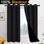 Yakamok 100% Blackout Lined Pair Curtains - Image 2