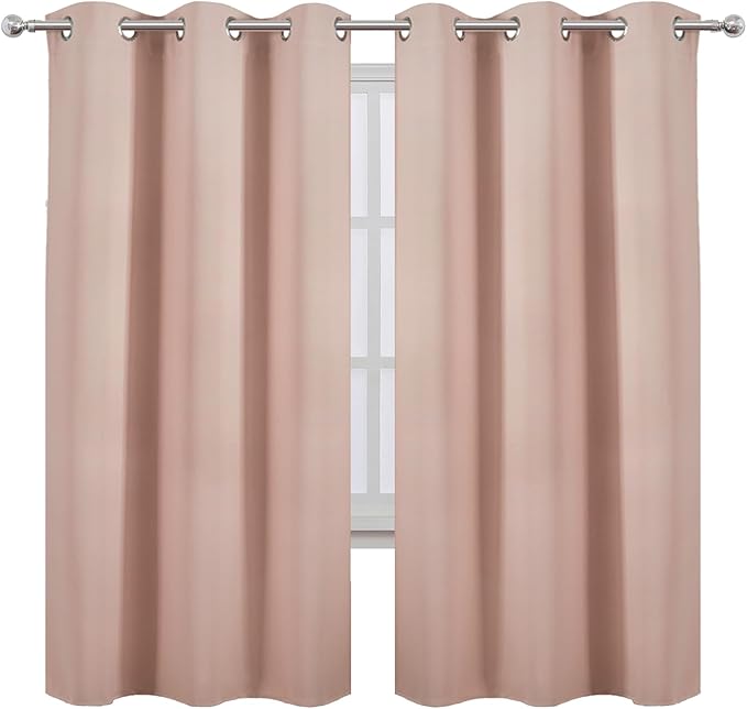 LEMOMO Blush Thermal Blackout Curtains/42 x 72 Inch/Set of 2 Panels Room - Image 2