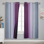 Estelar Textiler Ombre Purple and Grey Blackout Curtains 72 Inches Long - Image 2