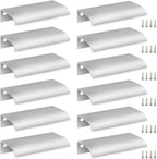 12 PCS 80mm Silver Aluminum Edge Pull, Concealed Cabinet Handle