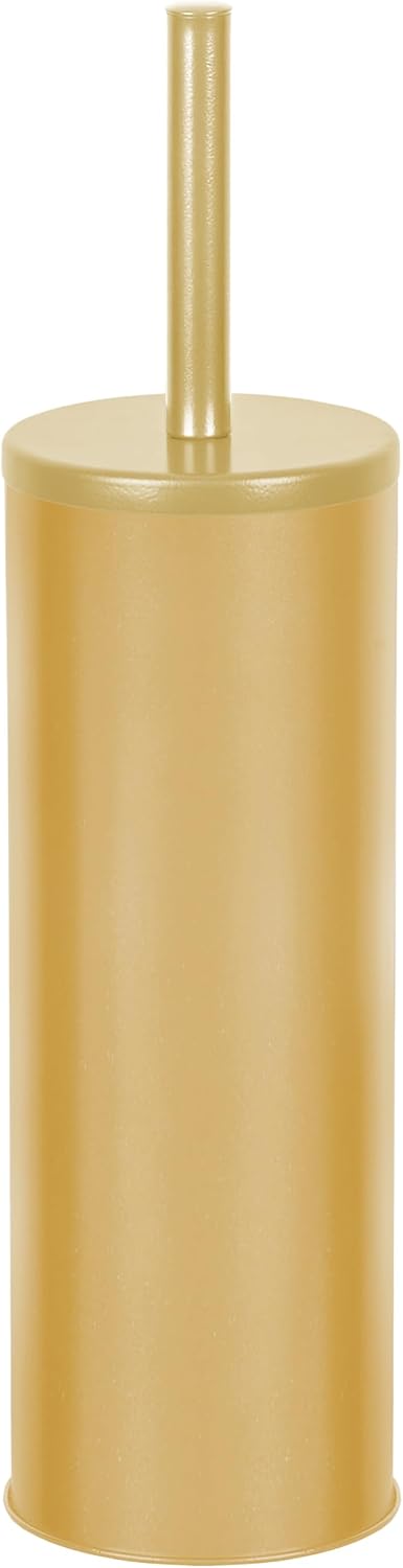 Deep & Sturdy Toilet Bowl Brush with Holder - Durable Scrubbing - Toilet Cleaners - Household Essentials - Bathroom Cleaner - Cleaning Supplies - Household Supplies, Matte Gold