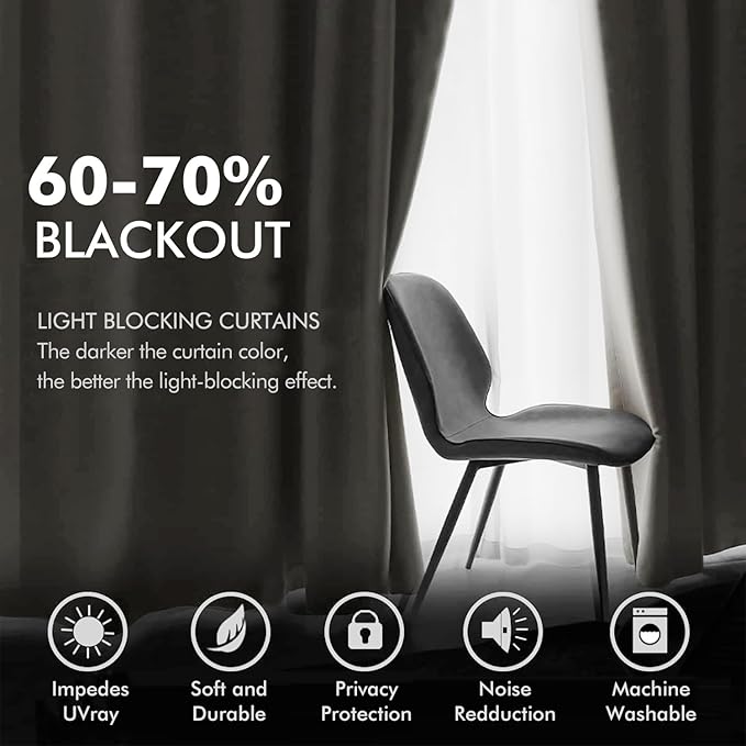 MIULEE Elegant Velvet Curtains Ivory Grommet Curtains Thermal Insulated - Image 4