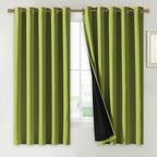 NICETOWN 100% Blackout Lined Curtains, Fresh Green, 1 Pair, 2 Thick Layers by NICETOWN