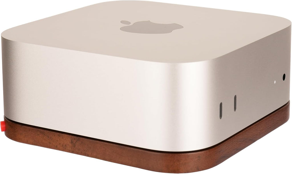 Walnut Mac mini Stand for M4 M5 M6 with Power Button Access