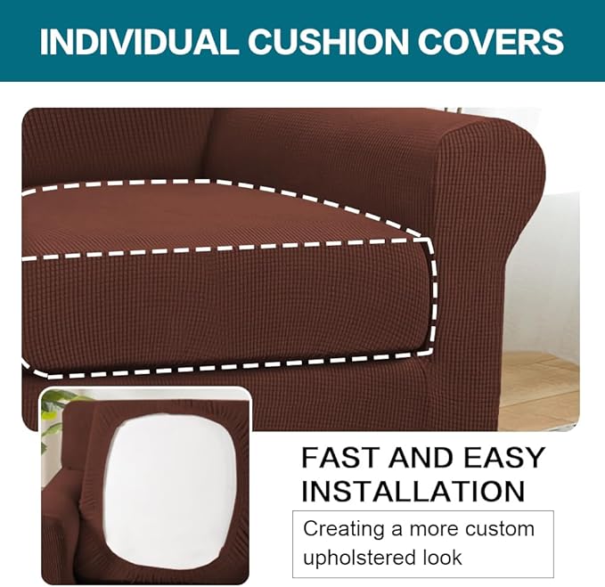 Turquoize 2 Piece Chair Covers Armchair Slipcovers - Image 5