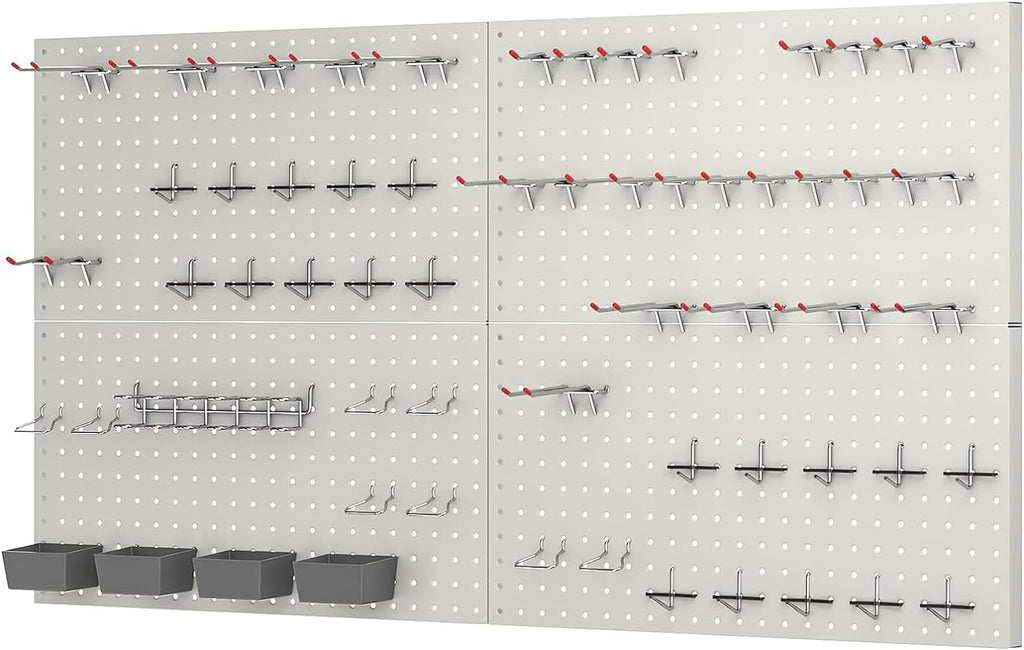 Pegboard Smith 48x24 inch Black Metal Pegboard Kit for Wall Organization with Hooks, Garage Storage Bins, and Utility Tool Board, Efficient Tool Organizer Peg Board