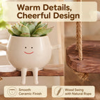 2 PCS Swinging Face Plant Pots 【Thicken Version】 Unique Cute Hanging Succulent Cactus Flower Head Resin Planters Pots for Indoor & Outdoor, Creative Novelty Decorative Planter Gift for Home Garden