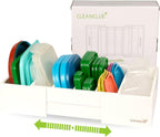 Expandable Bamboo Kitchen Cabinet Organizer for Food Container Lids Holder