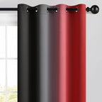 Yakamok Blackout Ombre Black and Red Curtains - Image 3