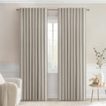 MIULEE Natural Back Tab Blackout Curtains 84 Inch Length 2 Panels Set by MIULEE