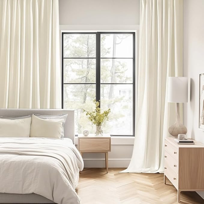 MIULEE Birch Back Tab Blackout Curtain 96 Inch Long 2 Panels Set - Image 2