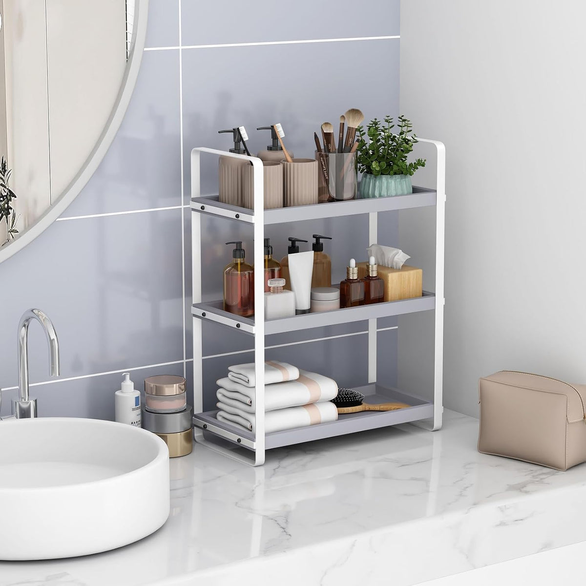 HNRLOY Bathroom Counter Organizer, Bathroom Counter Shelf, Makeup Organizer