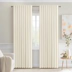 MIULEE Birch Back Tab Blackout Curtains 84 Inch Length 2 Panels Set by MIULEE