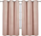 LEMOMO Blackout Curtains 42 x 63 inch/Blush Curtains Set of 2 Panels/Thermal - Image 2