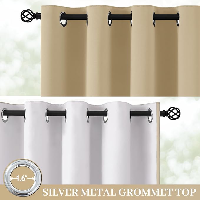 Yakamok 100% Blackout Curtain Panels 72 inches Cold and Light Blocking Drapes - Image 2