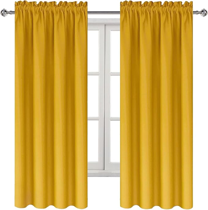 DWCN Yellow Room Darkening Blackout Curtains - Image 9