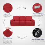 PureFit Super Stretch 3 Seats Recliner Sofa Couch Cover - Image 3
