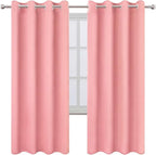 LEMOMO Blackout Curtains 66 x 72 Inch Long Pink Curtains Set of 2 Panels Room - Image 2