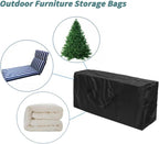 68" Extra Large Waterproof Outdoor Cushion Storage Bag – Heavy Duty Patio Furniture Cover with Zipper,Handles for Pool Decor,Christmas Tree Storage & Moving (173x76x51cm) (Black)