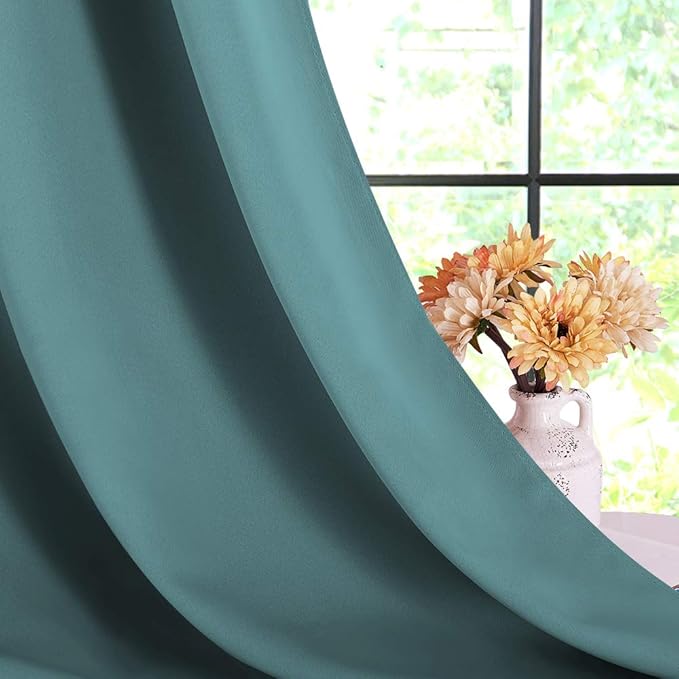 NICETOWN Bedroom Curtain Panels Blackout Draperies, Thermal Insulated Solid - Image 5