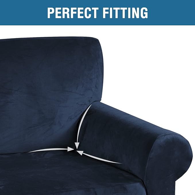 H.VERSAILTEX Stretch Velvet Sofa Covers Large Couch Covers Sofa Slipcovers - Image 4