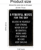 ALKB Motivational Wall Sign 8x12", 8 Powerful Words for the Day