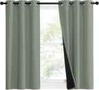 NICETOWN 100% Blackout Window Curtain Panels, Heat and Full Light Blocking - Image 2