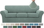 Turquoize 4 Piece Sofa Covers for 3 Cushion Couch Sofa Slipcover Soft Couch by Turquoize